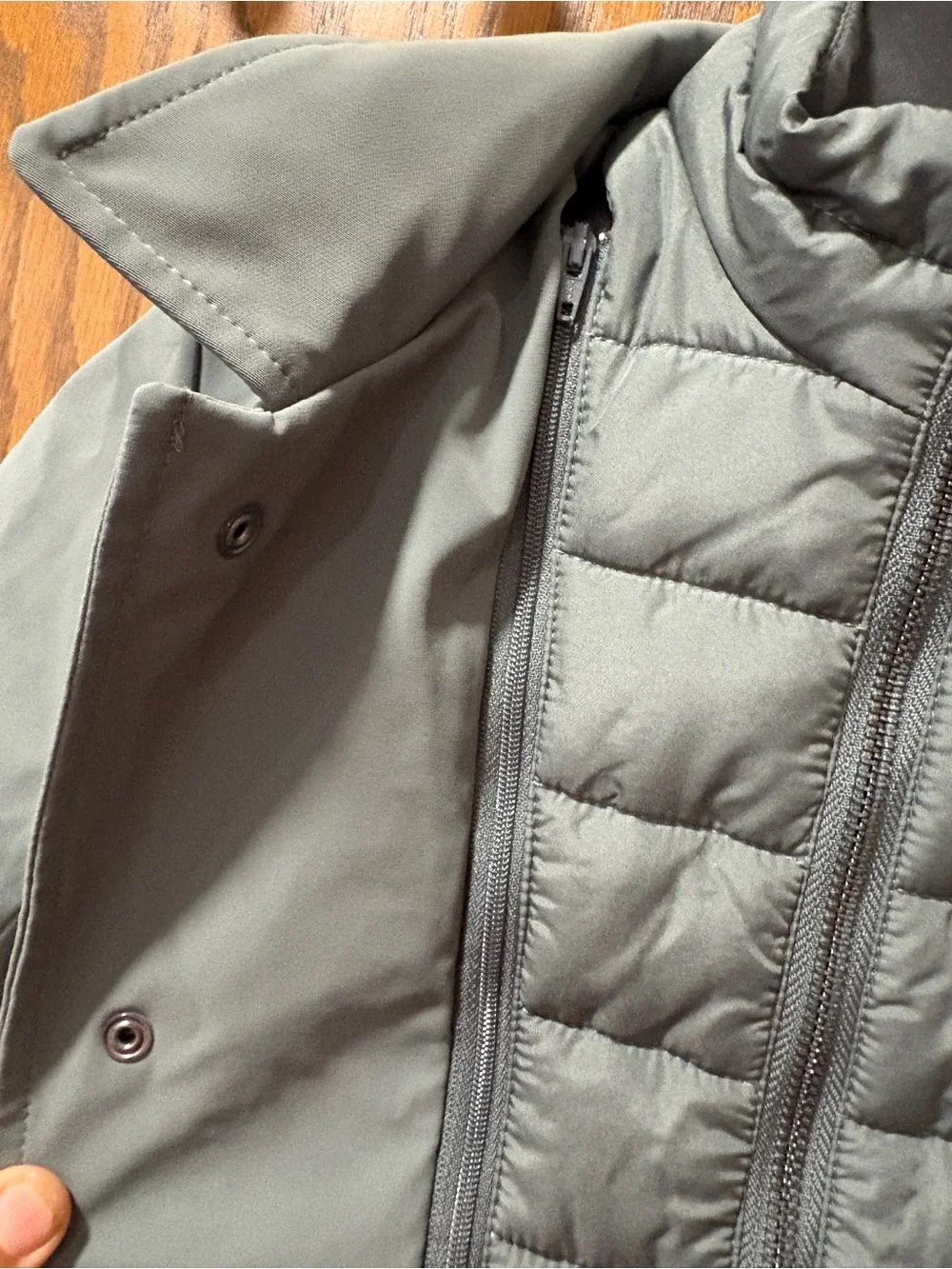 Reiss Sage Green Logan 6-7 yrs Gabardine Coat Removable Gilet Hybrid Funnel $175